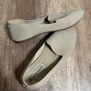 Steve Madden Beige Canvas Slip-Ons